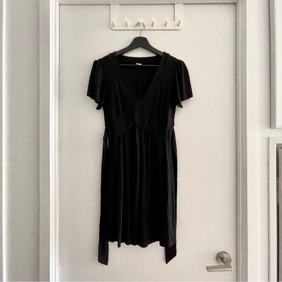 Three Dots Black V-Neck Tie Back Dress (S) - Picture 4 of 4